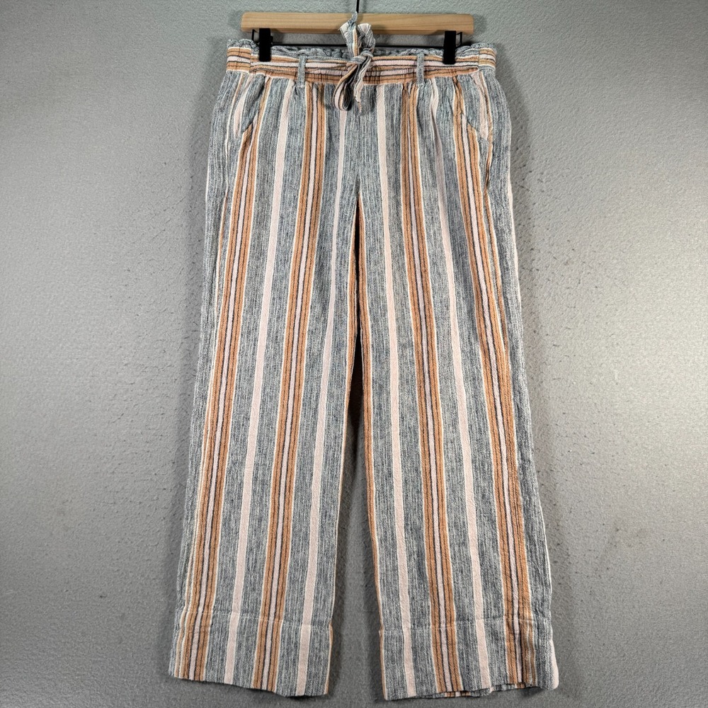 Jolt Linen Blend Pants Womens Large Purple‎ Tie Dye Wide Leg Tropical Parachute